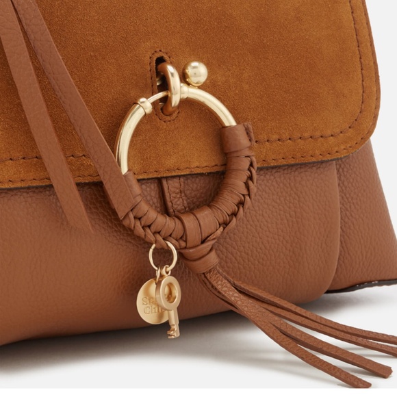 NWT SEE BY CHLOE Joan Shoulder Bag Leather Suede Shoulder Crossbody Strap O-Ring - Picture 5 of 10